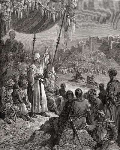 A Friendly Tournament during the Third Crusade in 1189, illustration from 